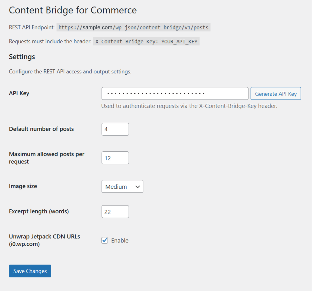 Content Bridge for Commerce