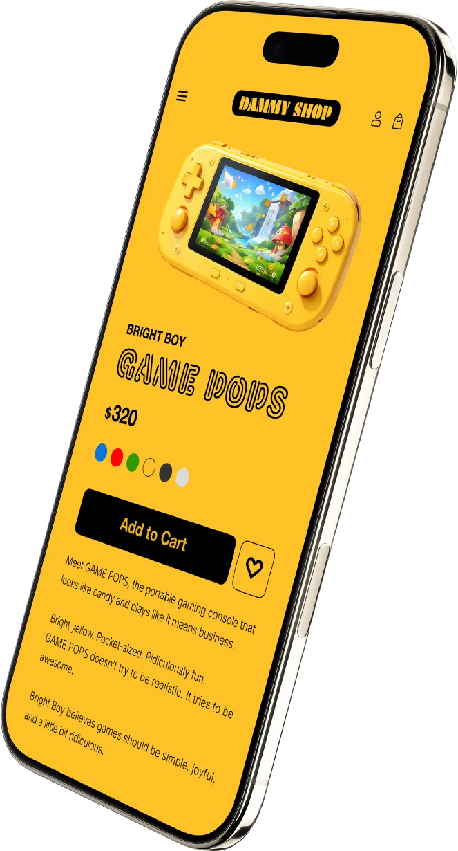 Shopify product page SP example